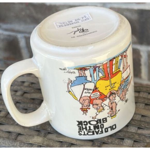 Vintage Old Farts On The Block Mug - Old Fart - Laff Times S Papal Korea Funny - Picture 9 of 12